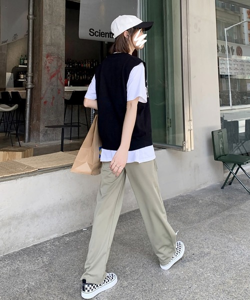 Dita Muaj.(ディータムアージュ)の「ハイウエストルーズモッピングパンツ(スラックス・レディース・ブラック/オリーブ・S/M/L)」の6枚目の写真