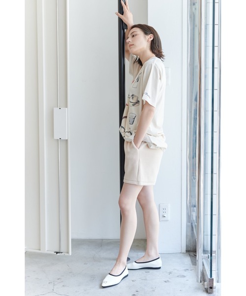 THEATRE PRODUCTS(シアタープロダクツ)の「ダブルフェイスジャージーショートパンツ(スウェットパンツ・レディース・ブラウン/オレンジ/アイボリー・FREE)」の9枚目の写真
