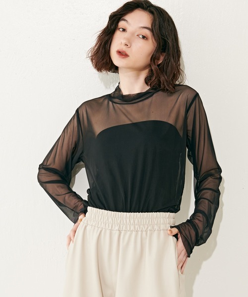 Lui's（ルイス）の「シアートップス（Tシャツ/カットソー・レディース・ブラック/グリーン/アイボリー/サックスブルー・FREE）」の7枚目の写真