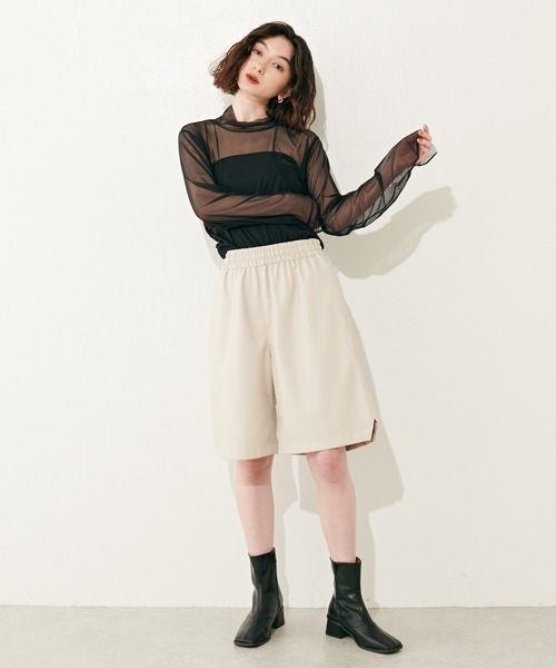 Lui's（ルイス）の「シアートップス（Tシャツ/カットソー・レディース・ブラック/グリーン/アイボリー/サックスブルー・FREE）」の9枚目の写真