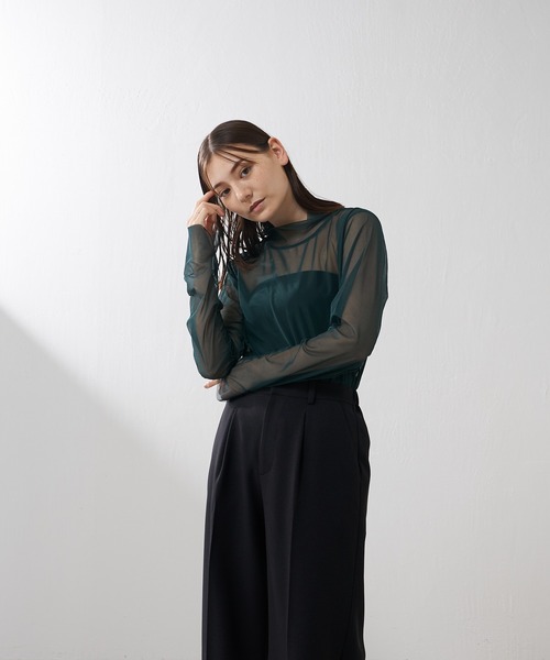 Lui's（ルイス）の「シアートップス（Tシャツ/カットソー・レディース・ブラック/グリーン/アイボリー/サックスブルー・FREE）」の18枚目の写真