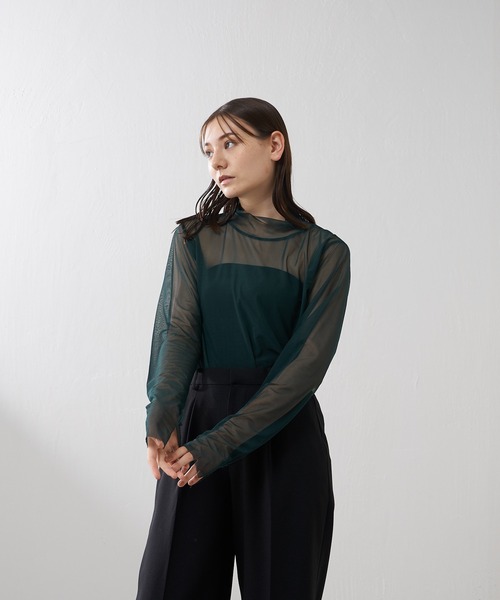 Lui's（ルイス）の「シアートップス（Tシャツ/カットソー・レディース・ブラック/グリーン/アイボリー/サックスブルー・FREE）」の17枚目の写真