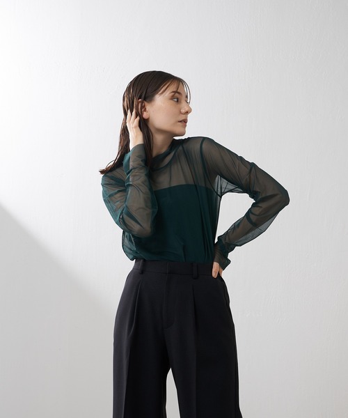 Lui's（ルイス）の「シアートップス（Tシャツ/カットソー・レディース・ブラック/グリーン/アイボリー/サックスブルー・FREE）」の20枚目の写真