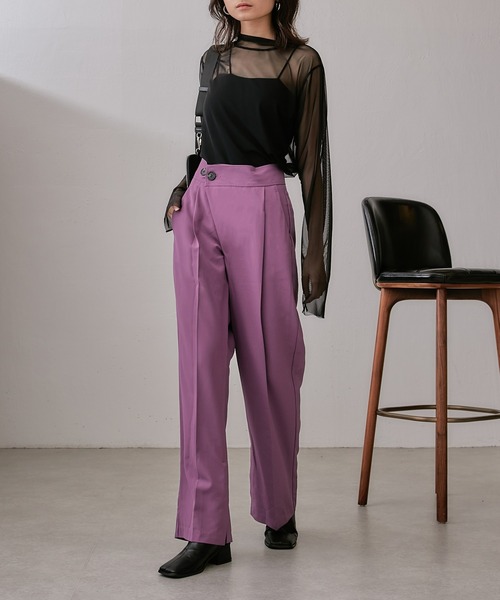 Lui's（ルイス）の「シアートップス（Tシャツ/カットソー・レディース・ブラック/グリーン/アイボリー/サックスブルー・FREE）」の5枚目の写真