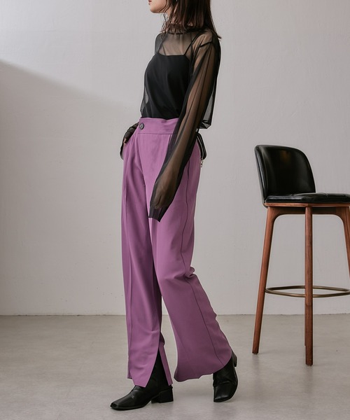 Lui's（ルイス）の「シアートップス（Tシャツ/カットソー・レディース・ブラック/グリーン/アイボリー/サックスブルー・FREE）」の6枚目の写真