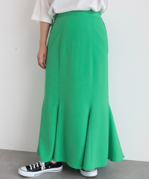 Green　Parks（グリーンパークス）の「パネル切換えマーメイドスカート（スカート・レディース・ブラック/グリーン/アイボリー・FREE）」の3枚目の写真