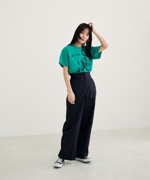 SALON adam et rope'(サロン アダム エ ロペ)の「【ご好評につき追加決定!】【洗える・UVケア】コットンライクスタイルアップパンツ(その他パンツ・レディース・ブラック/ベージュ・X-SMALL/S/M)」の15枚目の写真