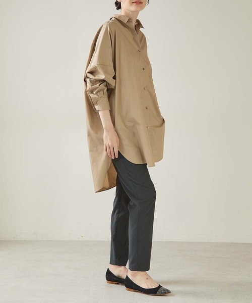 OUVRAGE CLASSE（ウヴラージュクラス）の「ブロードビッグシャツ（シャツ/ブラウス・レディース・ホワイト/ベージュ/ネイビー/サックスブルー・FREE）」の17枚目の写真