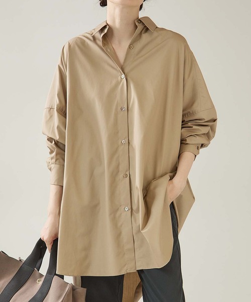 OUVRAGE CLASSE（ウヴラージュクラス）の「ブロードビッグシャツ（シャツ/ブラウス・レディース・ホワイト/ベージュ/ネイビー/サックスブルー・FREE）」の19枚目の写真