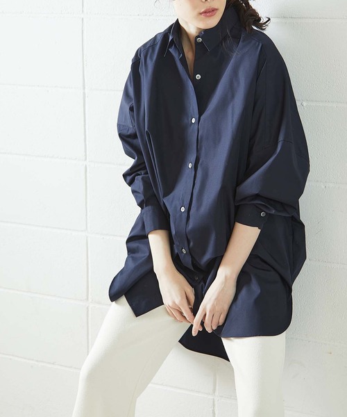 OUVRAGE CLASSE（ウヴラージュクラス）の「ブロードビッグシャツ（シャツ/ブラウス・レディース・ホワイト/ベージュ/ネイビー/サックスブルー・FREE）」の8枚目の写真