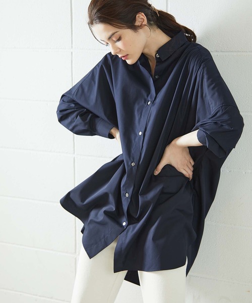 OUVRAGE CLASSE（ウヴラージュクラス）の「ブロードビッグシャツ（シャツ/ブラウス・レディース・ホワイト/ベージュ/ネイビー/サックスブルー・FREE）」の15枚目の写真