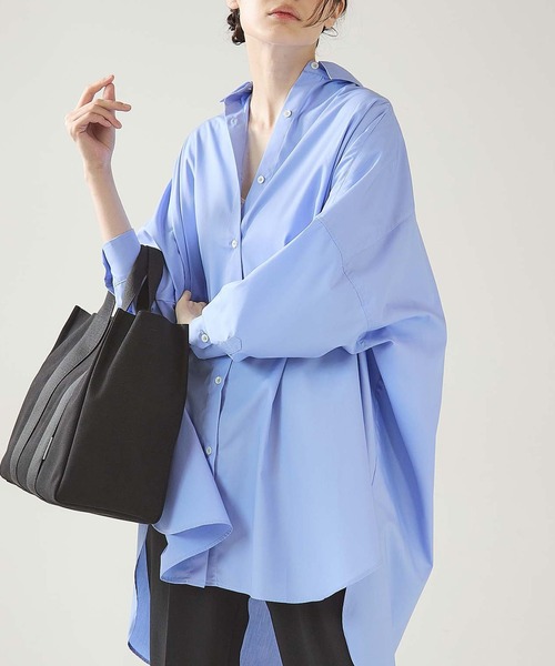 OUVRAGE CLASSE（ウヴラージュクラス）の「ブロードビッグシャツ（シャツ/ブラウス・レディース・ホワイト/ベージュ/ネイビー/サックスブルー・FREE）」の6枚目の写真