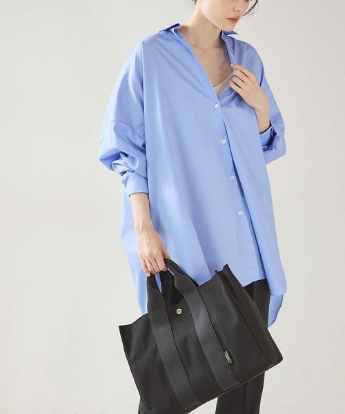 OUVRAGE CLASSE（ウヴラージュクラス）の「ブロードビッグシャツ（シャツ/ブラウス・レディース・ホワイト/ベージュ/ネイビー/サックスブルー・FREE）」の20枚目の写真