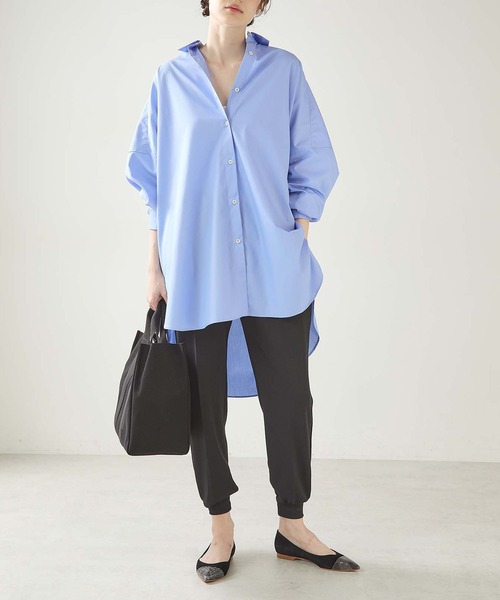 OUVRAGE CLASSE（ウヴラージュクラス）の「ブロードビッグシャツ（シャツ/ブラウス・レディース・ホワイト/ベージュ/ネイビー/サックスブルー・FREE）」の9枚目の写真