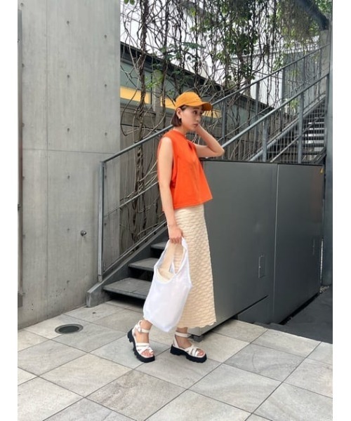 SLY（スライ）の「CHECKER KNIT I LINE SK チェッカー ニット アイ