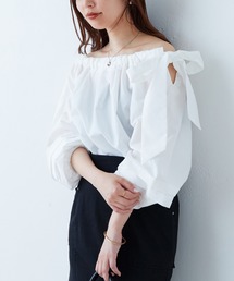 natural couture | 2022AWアイテム/WEB限定カラーあり/ビッグリボンボリュームタックブラウス(シャツ/ブラウス)