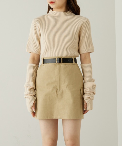 Chico(チコ)の「【新色追加】アームウォーマーボトルネックリブニット(ニット/セーター・レディース・ブラック/ベージュ/グレー/アイボリー/ブルー・FREE)」の19枚目の写真