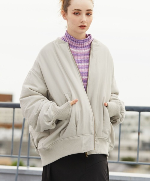 archives（アルシーヴ）の「ルーズギャザーＭＡ－１（MA-1・レディース・ブラック/グレー/アイボリー・MEDIUM）」の11枚目の写真