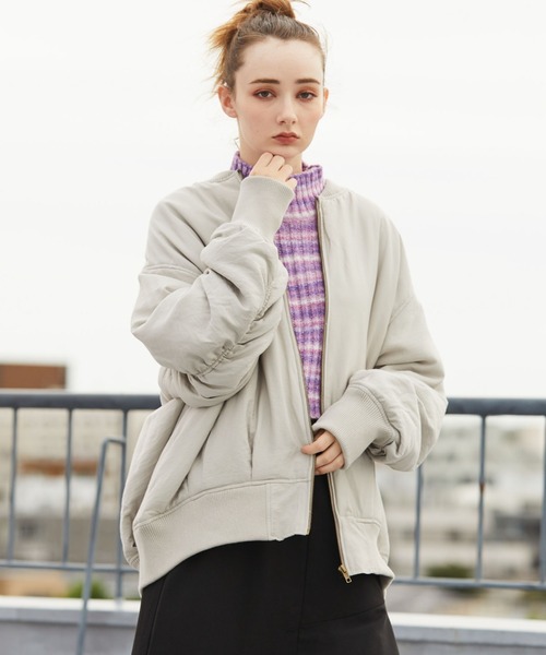 archives（アルシーヴ）の「ルーズギャザーＭＡ－１（MA-1・レディース・ブラック/グレー/アイボリー・MEDIUM）」の12枚目の写真