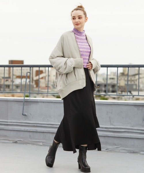 archives（アルシーヴ）の「ルーズギャザーＭＡ－１（MA-1・レディース・ブラック/グレー/アイボリー・MEDIUM）」の15枚目の写真