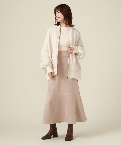 archives（アルシーヴ）の「ルーズギャザーＭＡ－１（MA-1・レディース・ブラック/グレー/アイボリー・MEDIUM）」の8枚目の写真