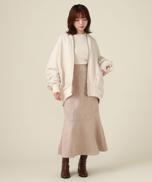 archives（アルシーヴ）の「ルーズギャザーＭＡ－１（MA-1・レディース・ブラック/グレー/アイボリー・MEDIUM）」の9枚目の写真