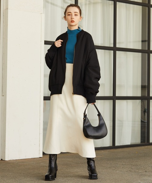 archives（アルシーヴ）の「ルーズギャザーＭＡ－１（MA-1・レディース・ブラック/グレー/アイボリー・MEDIUM）」の22枚目の写真