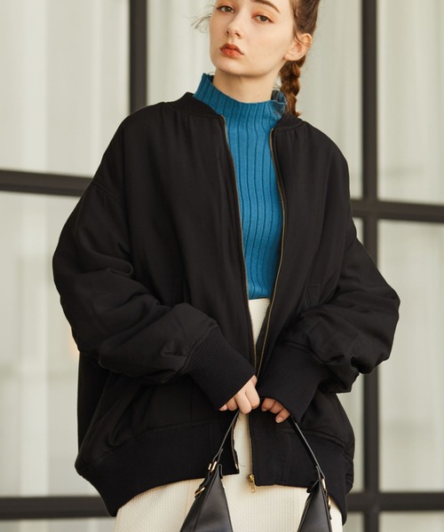 archives（アルシーヴ）の「ルーズギャザーＭＡ－１（MA-1・レディース・ブラック/グレー/アイボリー・MEDIUM）」の18枚目の写真