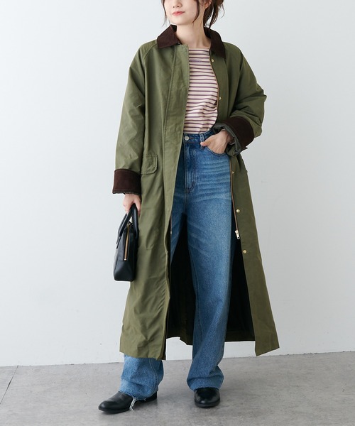 PUAL CE CIN（ピュアルセシン）の「ラグランスリーブハンティングコート（ステンカラーコート・レディース・ベージュ/カーキ・FREE）」の16枚目の写真