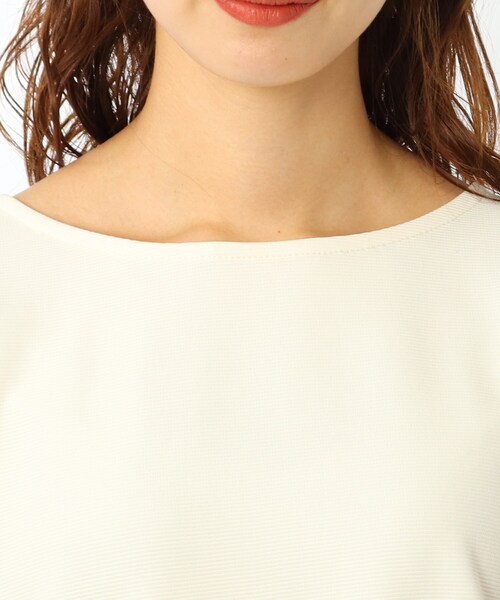 DRESKIP(ドレスキップ)の「◆異素材袖シアーリップルプルオーバー(Tシャツ/カットソー・レディース・オフホワイト/パープル系/ライトベージュ/ブラック・02/03/04)」の8枚目の写真
