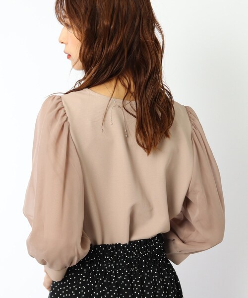 DRESKIP(ドレスキップ)の「◆異素材袖シアーリップルプルオーバー(Tシャツ/カットソー・レディース・オフホワイト/パープル系/ライトベージュ/ブラック・02/03/04)」の21枚目の写真