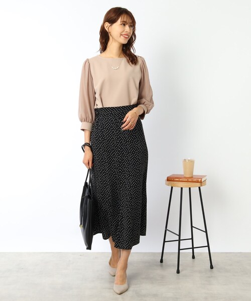 DRESKIP(ドレスキップ)の「◆異素材袖シアーリップルプルオーバー(Tシャツ/カットソー・レディース・オフホワイト/パープル系/ライトベージュ/ブラック・02/03/04)」の22枚目の写真