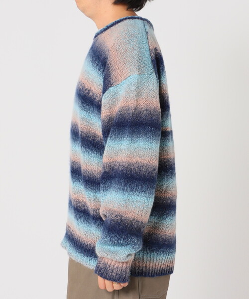 JOURNAL STANDARD relume（ジャーナルスタンダード　レリューム）の「CALIFORNIA メランジミックスクルーネックニット（ニット/セーター・メンズ・ダークグリーン/ネイビー/ピンク/ボルドー・MEDIUM/LARGE）」の21枚目の写真