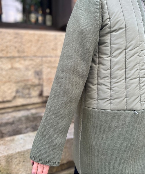 Chez toi（シェトワ）の「ウォッシャブル中綿×ニット切替コート（その他アウター・レディース・ブラック/オリーブ/アイボリー・FREE）」の8枚目の写真