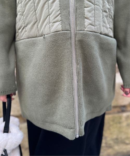 Chez toi（シェトワ）の「ウォッシャブル中綿×ニット切替コート（その他アウター・レディース・ブラック/オリーブ/アイボリー・FREE）」の15枚目の写真