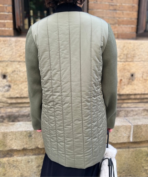 Chez toi（シェトワ）の「ウォッシャブル中綿×ニット切替コート（その他アウター・レディース・ブラック/オリーブ/アイボリー・FREE）」の19枚目の写真