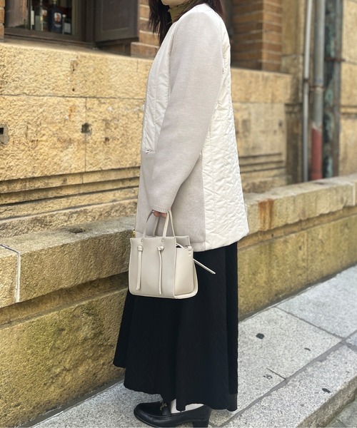 Chez toi（シェトワ）の「ウォッシャブル中綿×ニット切替コート（その他アウター・レディース・ブラック/オリーブ/アイボリー・FREE）」の6枚目の写真