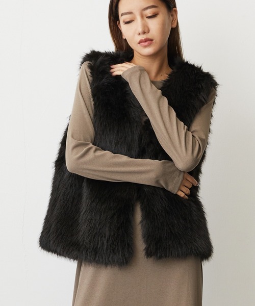 セール】ボリュームフェイクファーベスト（ベスト）｜ANOTHER S