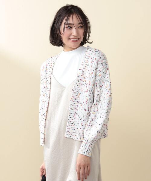 BEAMS HEART（ビームスハート）の「【4色展開】カラーネップ カーディガン（カーディガン/ボレロ・レディース・ネイビー/ブラウン系その他2/オフホワイト/ブルー/グリーン・FREE）」の10枚目の写真
