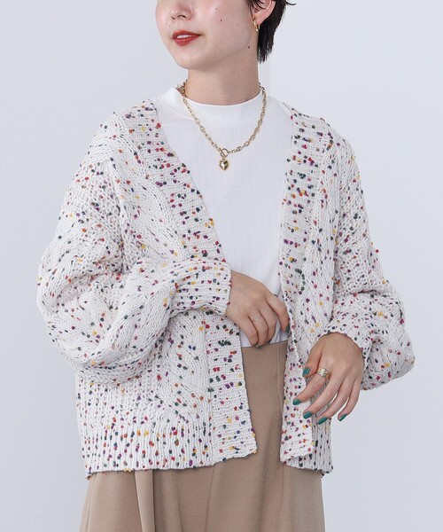 BEAMS HEART（ビームスハート）の「【4色展開】カラーネップ カーディガン（カーディガン/ボレロ・レディース・ネイビー/ブラウン系その他2/オフホワイト/ブルー/グリーン・FREE）」の12枚目の写真