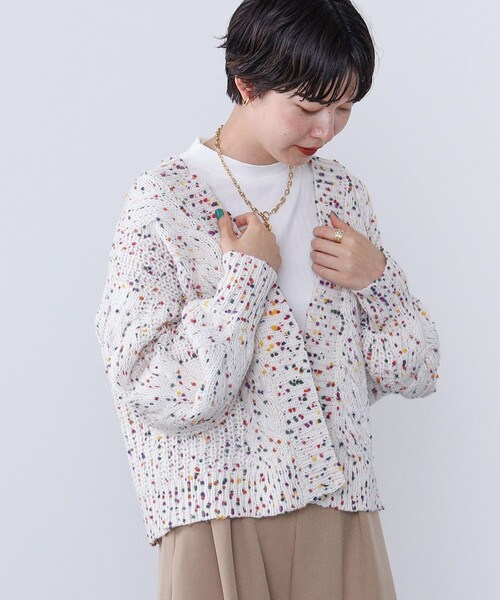 BEAMS HEART（ビームスハート）の「【4色展開】カラーネップ カーディガン（カーディガン/ボレロ・レディース・ネイビー/ブラウン系その他2/オフホワイト/ブルー/グリーン・FREE）」の13枚目の写真