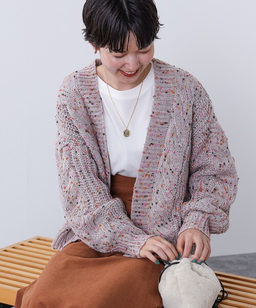 BEAMS HEART（ビームスハート）の「【4色展開】カラーネップ カーディガン（カーディガン/ボレロ・レディース・ネイビー/ブラウン系その他2/オフホワイト/ブルー/グリーン・FREE）」の22枚目の写真