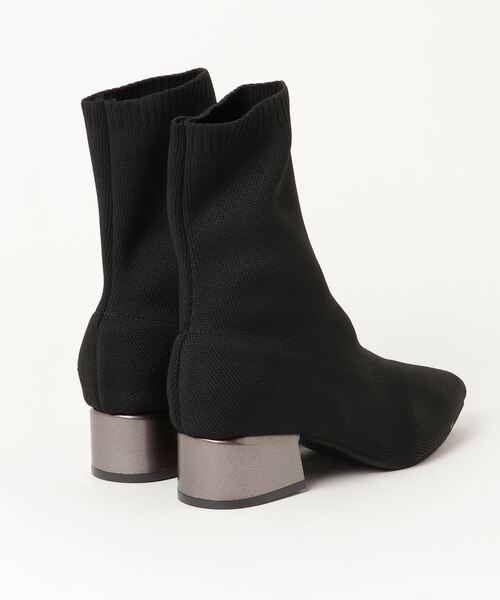 SETUP7（セットアップセブン）の「【SETUP7】ポインテッドトゥストレッチニットメタルヒールショートソックスブーツ KNF（ブーツ・レディース・ブラック・35/37/39/40）」の5枚目の写真