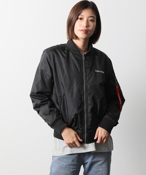 CONVERSE(コンバース)の「【CONVERSE/コンバース】中綿 MA-1 フライトジャケット(MA-1・レディース・ネイビー/カーキ/ブラック/ワイン・MEDIUM/LARGE)」の10枚目の写真