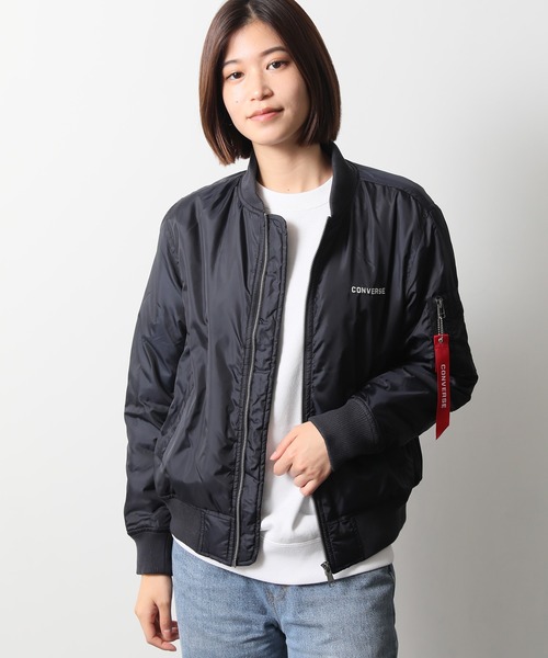 CONVERSE(コンバース)の「【CONVERSE/コンバース】中綿 MA-1 フライトジャケット(MA-1・レディース・ネイビー/カーキ/ブラック/ワイン・MEDIUM/LARGE)」の21枚目の写真