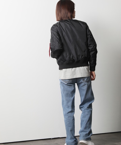 CONVERSE(コンバース)の「【CONVERSE/コンバース】中綿 MA-1 フライトジャケット(MA-1・レディース・ネイビー/カーキ/ブラック/ワイン・MEDIUM/LARGE)」の15枚目の写真