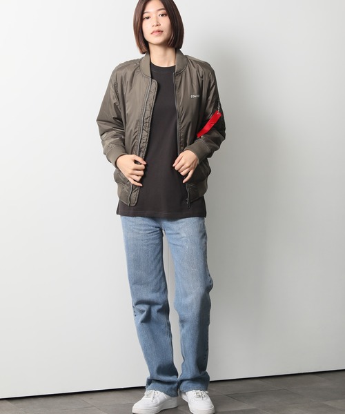 CONVERSE(コンバース)の「【CONVERSE/コンバース】中綿 MA-1 フライトジャケット(MA-1・レディース・ネイビー/カーキ/ブラック/ワイン・MEDIUM/LARGE)」の19枚目の写真