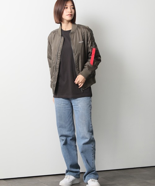 CONVERSE(コンバース)の「【CONVERSE/コンバース】中綿 MA-1 フライトジャケット(MA-1・レディース・ネイビー/カーキ/ブラック/ワイン・MEDIUM/LARGE)」の20枚目の写真