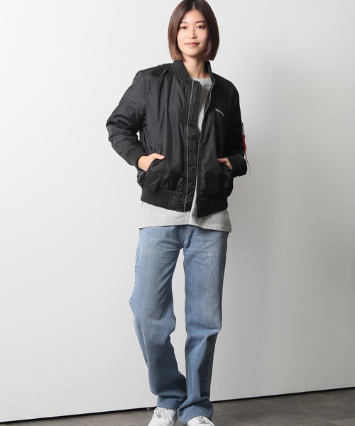 CONVERSE(コンバース)の「【CONVERSE/コンバース】中綿 MA-1 フライトジャケット(MA-1・レディース・ネイビー/カーキ/ブラック/ワイン・MEDIUM/LARGE)」の11枚目の写真