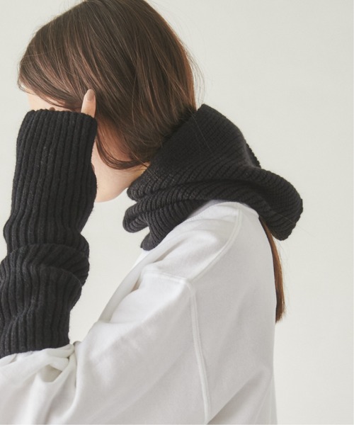 ANGIE（アンジー）の「リブニットバラクラバ（ネックウォーマー/スヌード・レディース・アイボリー/オリーブ/ブラック/杢グレー・FREE）」の4枚目の写真